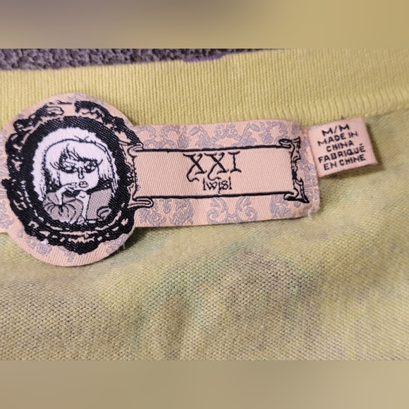 Cardigan Sweater XXI Twist Green Floral Button Front Size M *Retro Sweetheart* - Picture 6 of 13